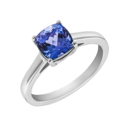 Zlatý prsteň s cushion tanzanitom Belen