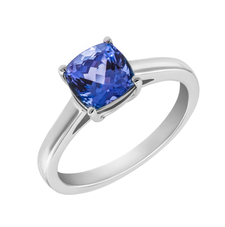 Zlatý prsteň s cushion tanzanitom Belen