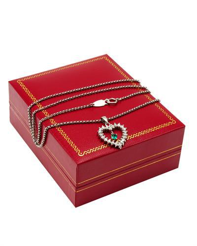 Diamantový náhrdelník so smaragdom 3893