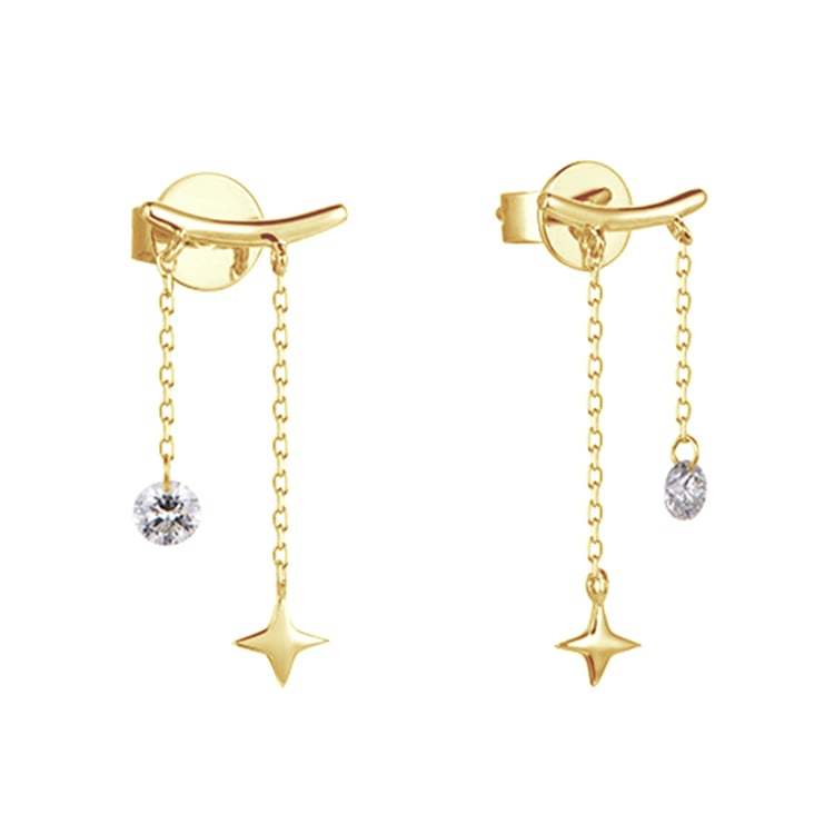 Zlaté náušnice s diamantmi