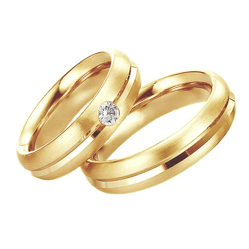 Zlaté svadobné prstene s diamantom Tory 96238