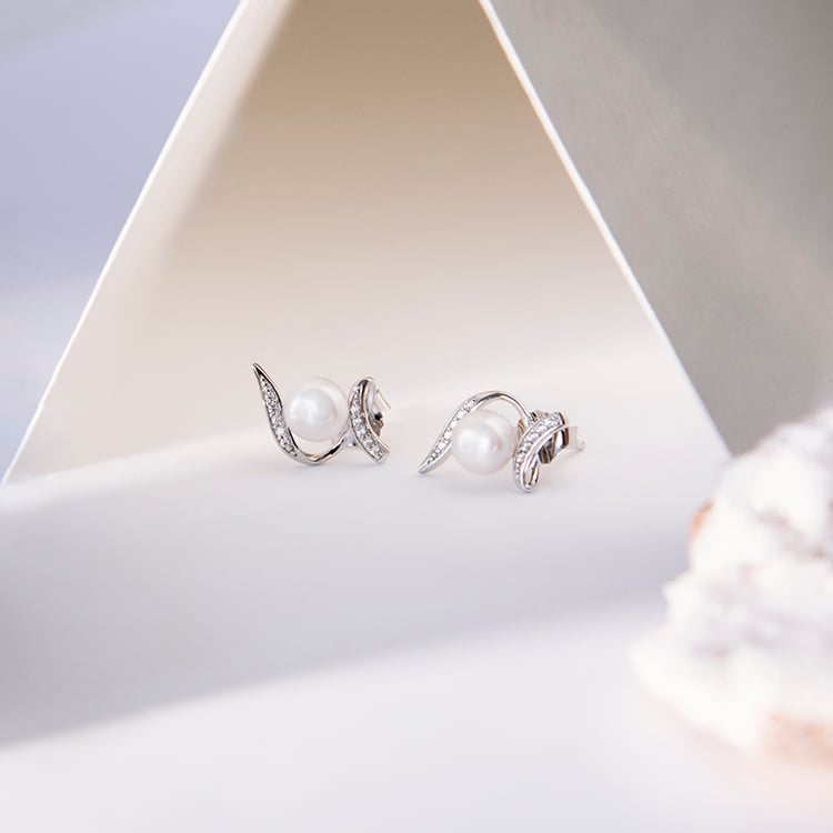 Náušnice s perlou a diamantmi Carolita 135926