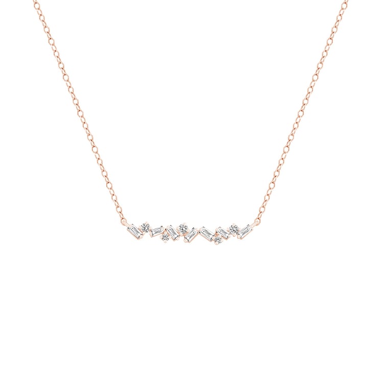 Náhrdelník s baguette diamantmi zo zlata