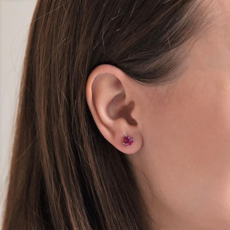 Zlaté náušnice s rubínovými srdiečkami Hettia 105155