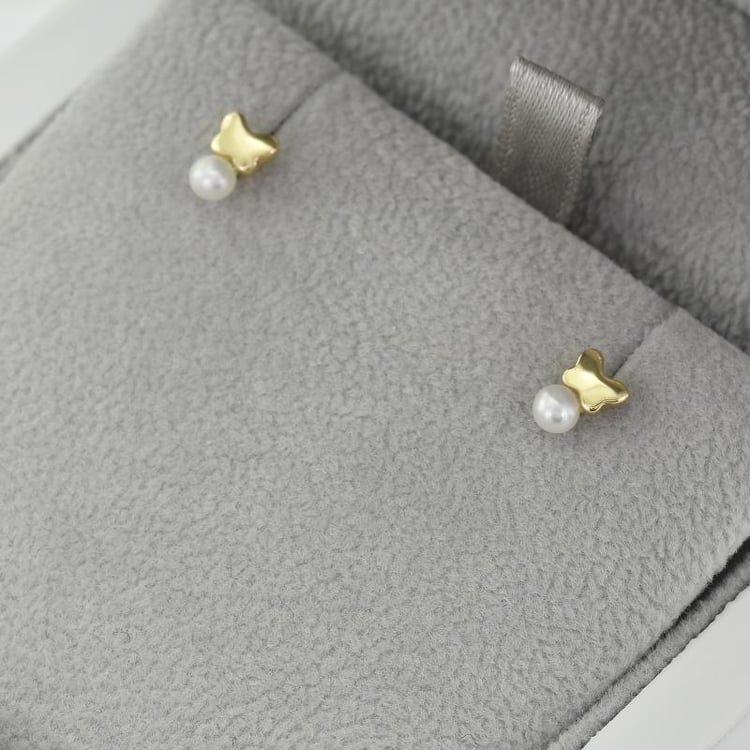 Zlaté detské náušnice na šrúbok 38784