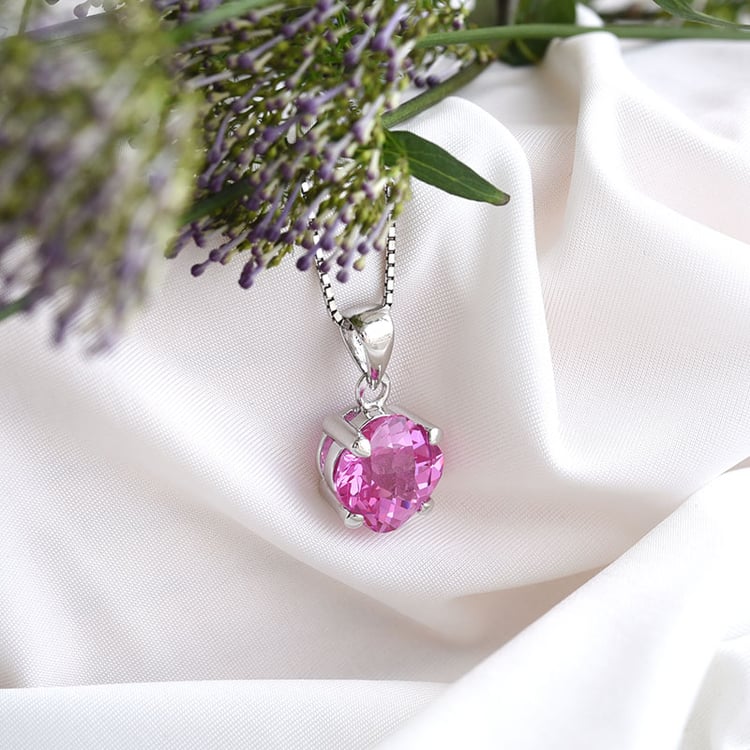 Prívesok s ružovým zafírom 82343