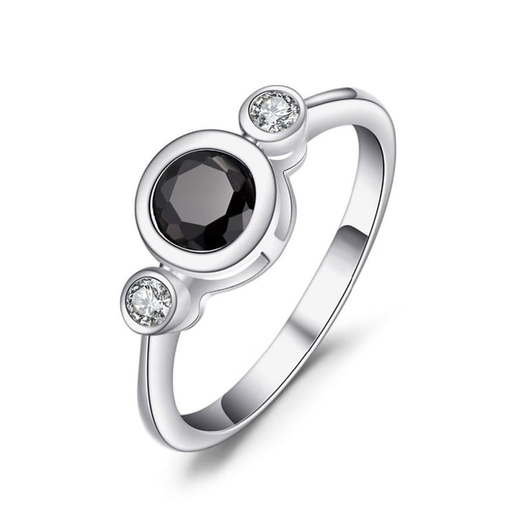 Strieborný prsteň so spinelom a zirkónmi Freta