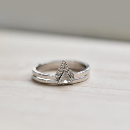 Zlatý zásnubný set prsteňov s diamantom Frale