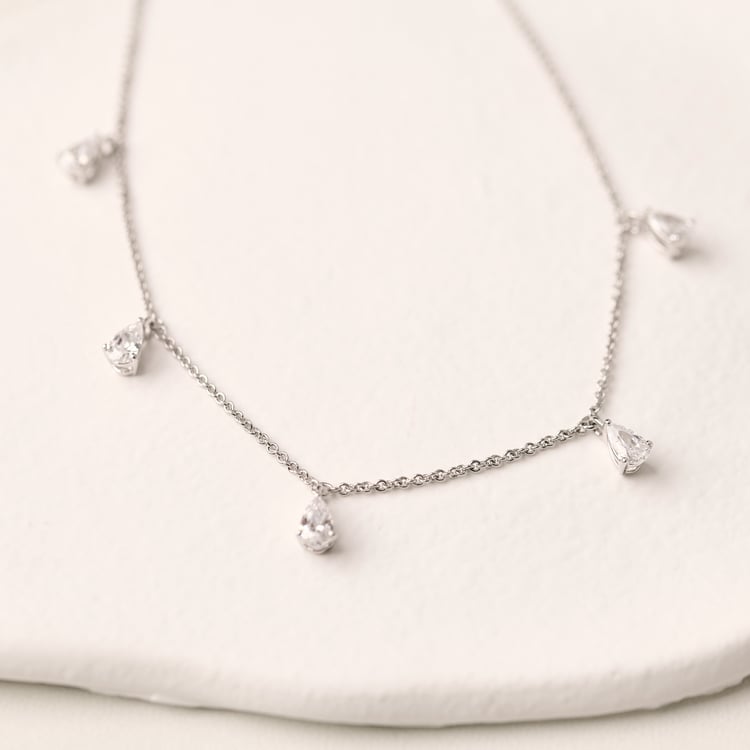 Náhrdelník zo zlata s pear lab-grown diamantmi Praveen 165419