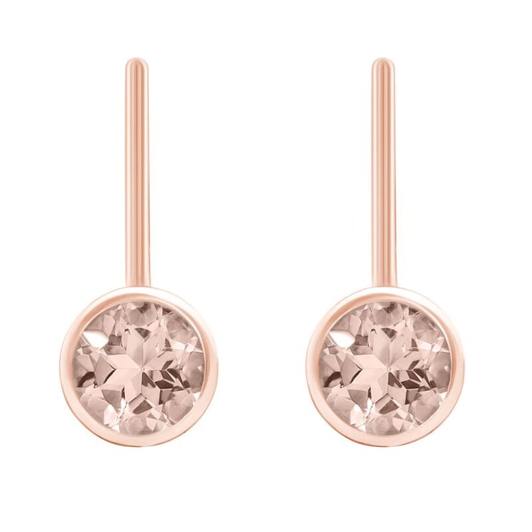 Zlaté visiace náušnice s morganitmi