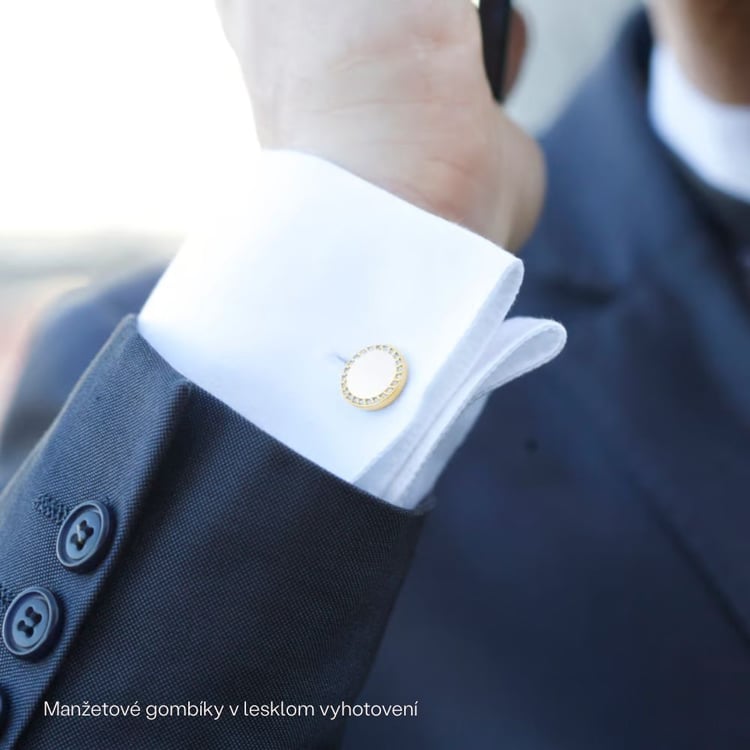Manžetové gombíky zo žltého zlata s diamantmi Venedict 165807