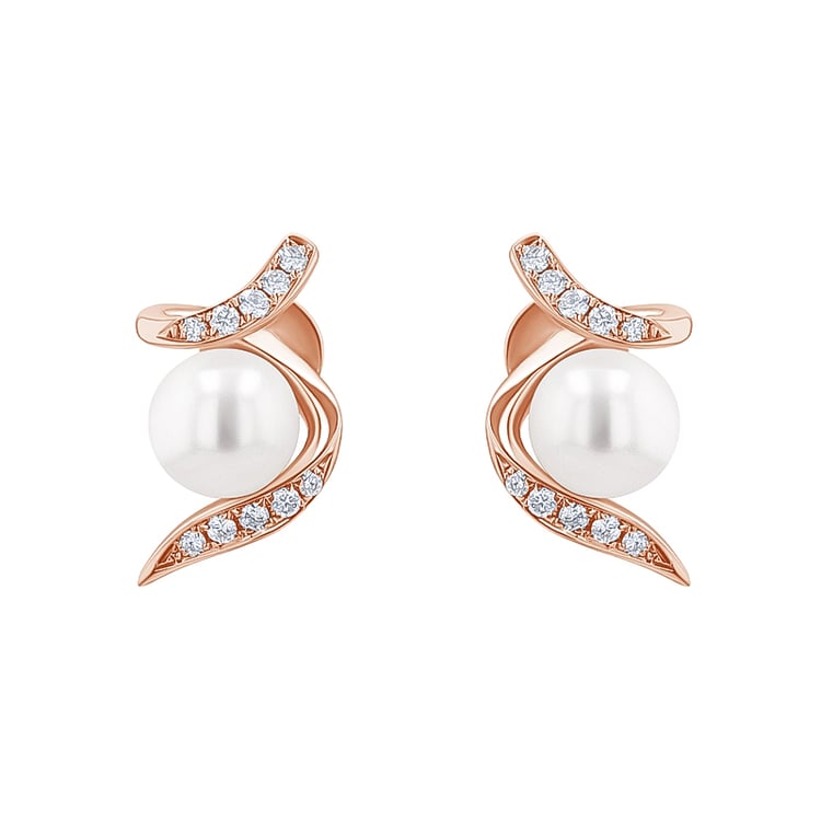 Náušnice s perlou a diamantmi Carolita 137384