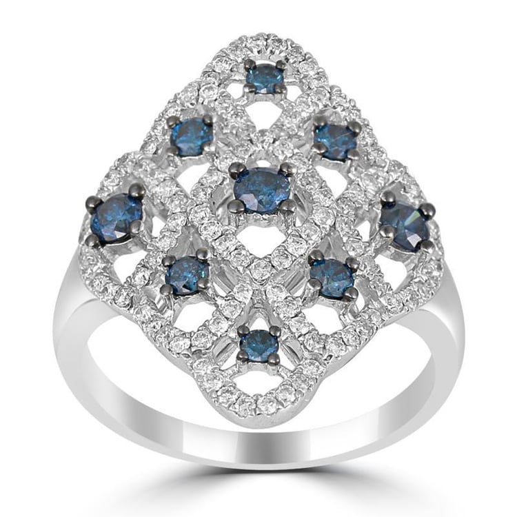 Diamantový prsteň s modrými diamantmi 11333