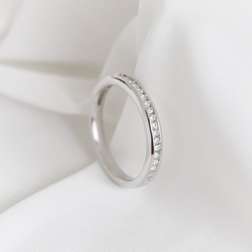 Dámská eternity diamantová obrúčka pánský a komfortný prsteň Pavella