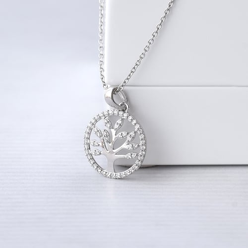 Strieborný strom života s lab-grown diamantmi Neela