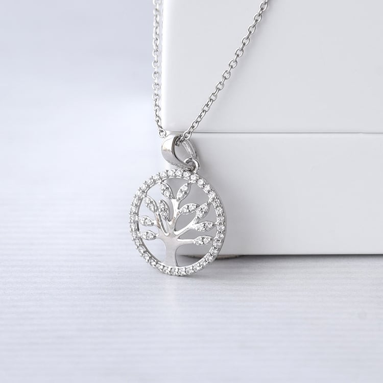 Strieborný strom života s lab-grown diamantmi Neela 104386