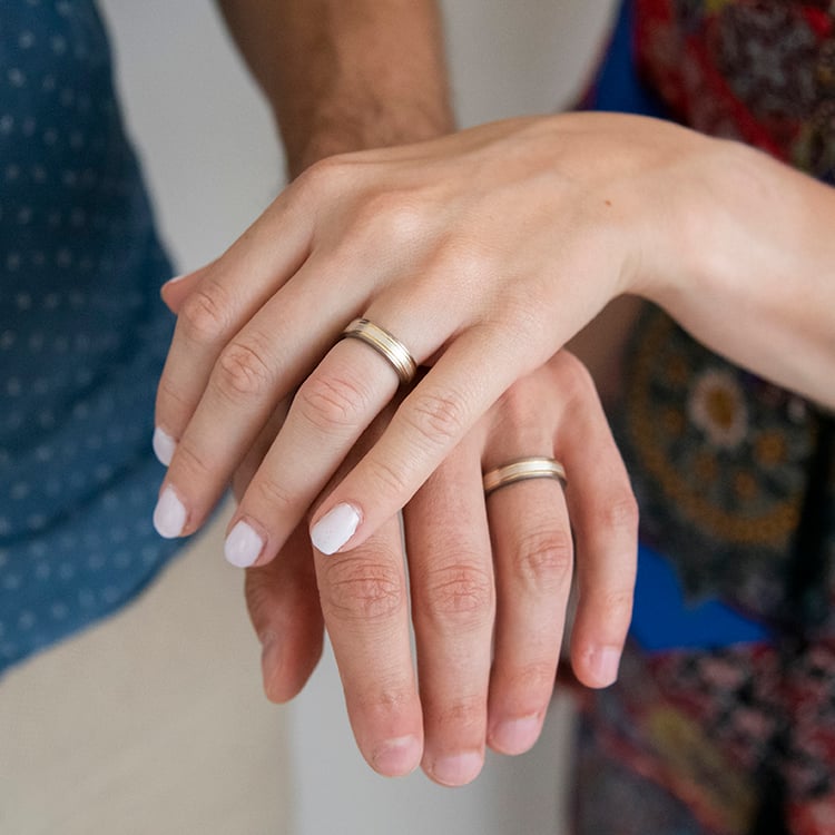 Snubné prstene z titánu a zlata Arroyo 107535