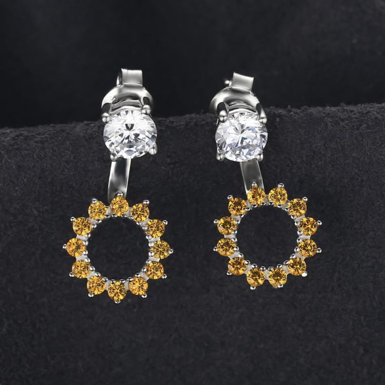 Strieborné náušnice so zafírmi 20569