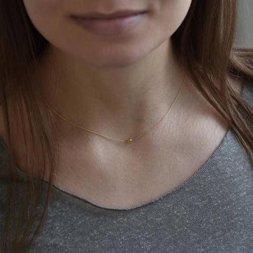 Zlatý choker so žltým diamantom Shantai