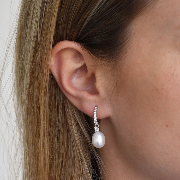 Strieborné náušnice s perlami 83477