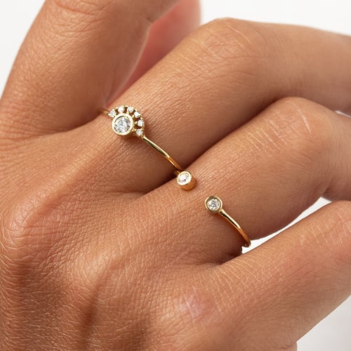Half halo prsteň s lab-grown diamantmi Jorg