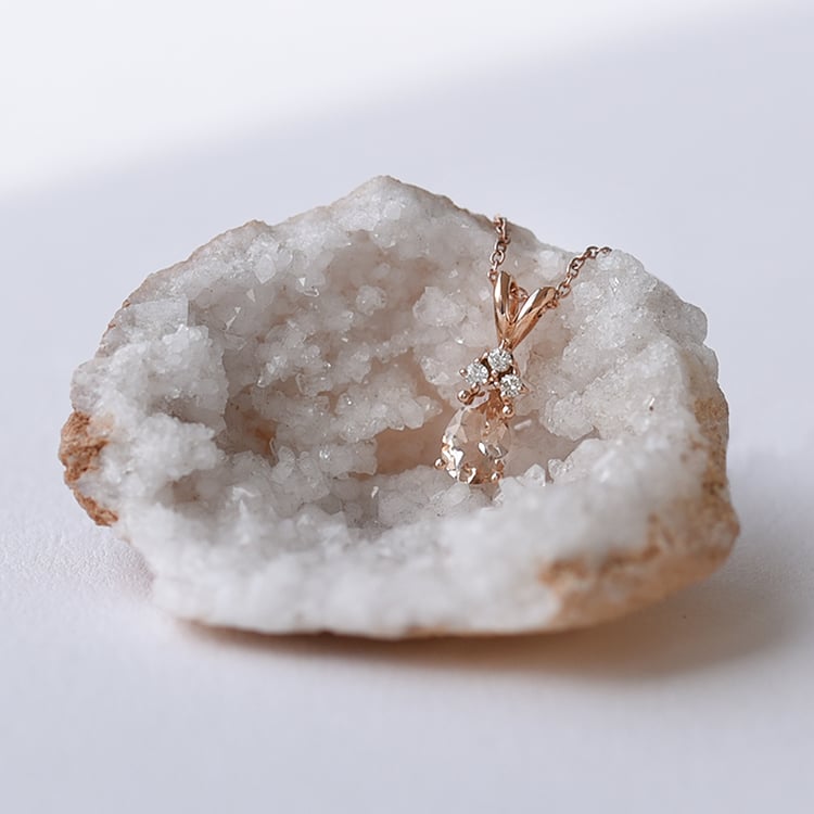 Kolekcia šperkov s pear Morganit a diamanty 61835