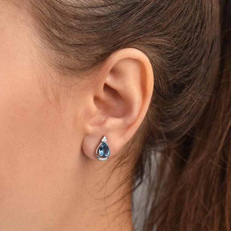 Topásové náušnice zo striebra 30527