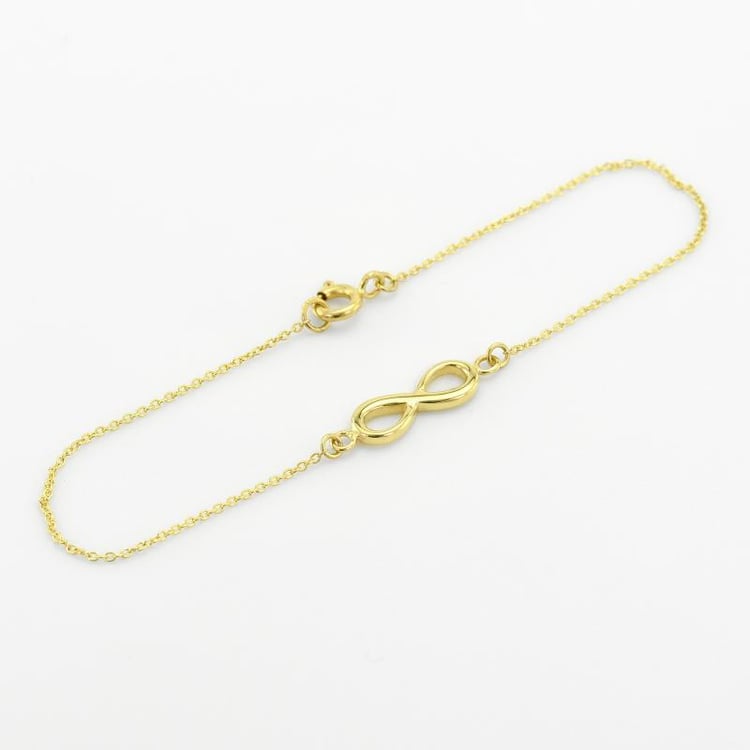 Zlatý fashion náramok s motívom nekonečna 46839