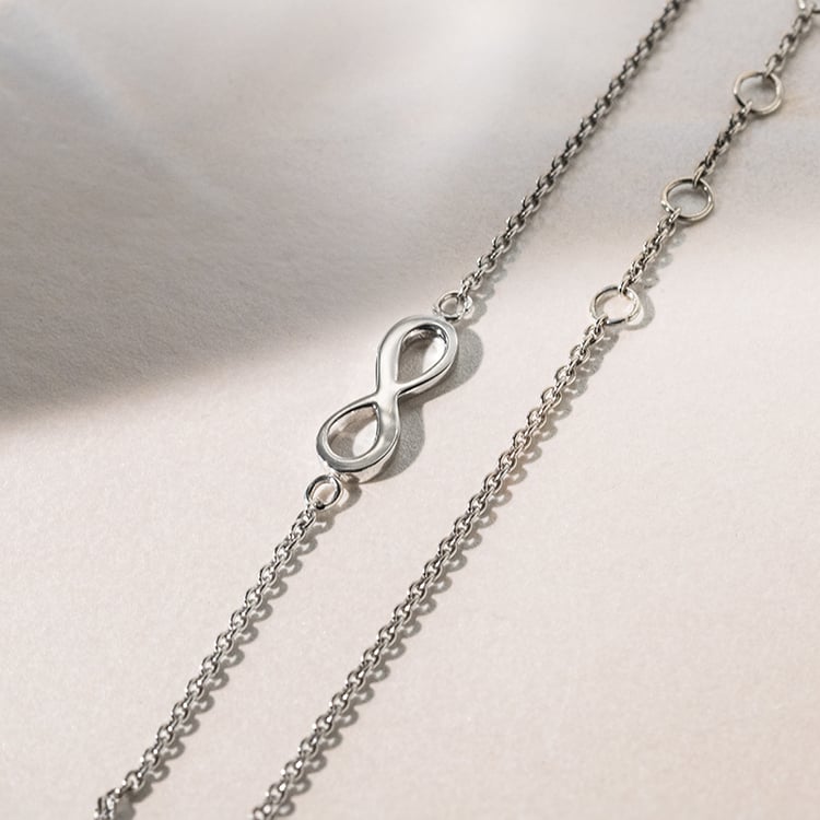 Zlatý náramok na nohu s motívom nekonečna Infinity 141001