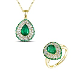 Smaragdový set šperkov s diamantmi Teal