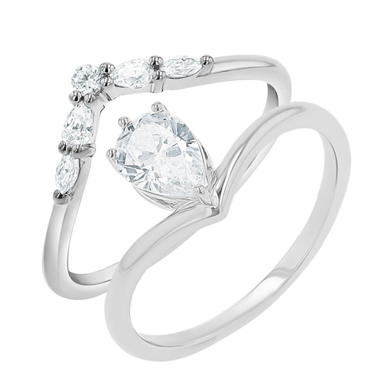 Originálny zásnubný set prsteňov s lab-grown diamantmi