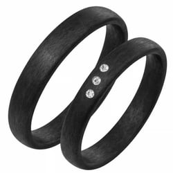 Karbónové svadobné obrúčky s diamantom Jennie