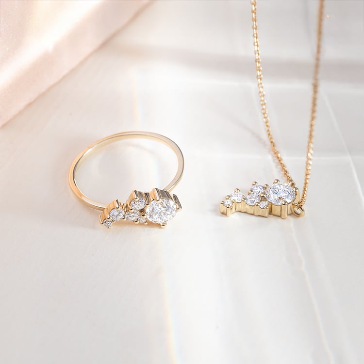 Cluster náhrdelník s lab-grown diamantmi Barto 152013