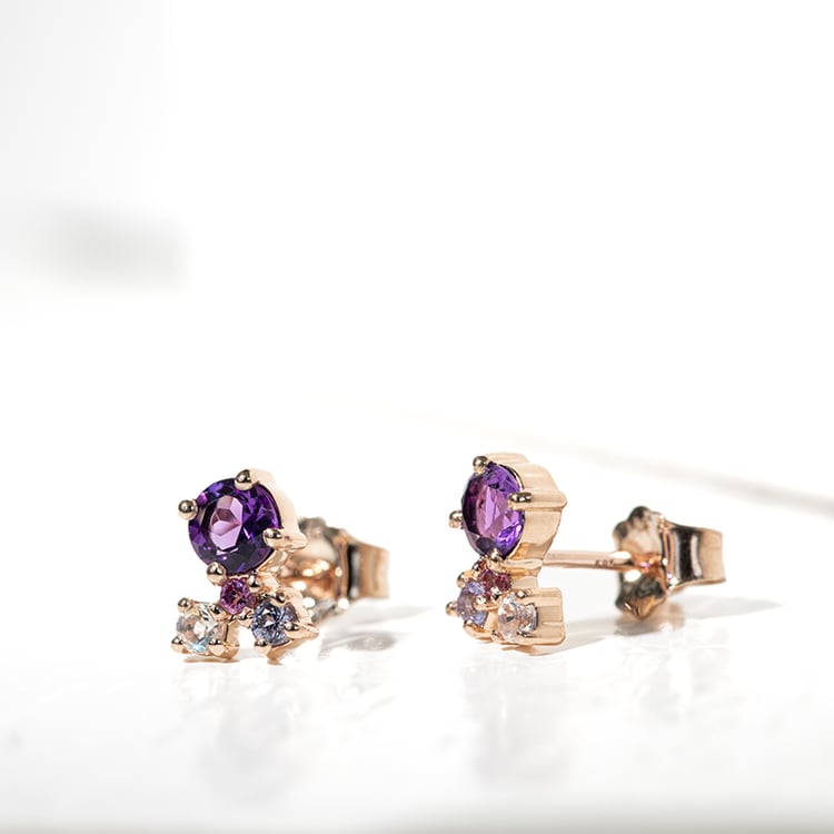 Cluster kolekcia šperkov s ametystmi a drahokamami Halli 127036