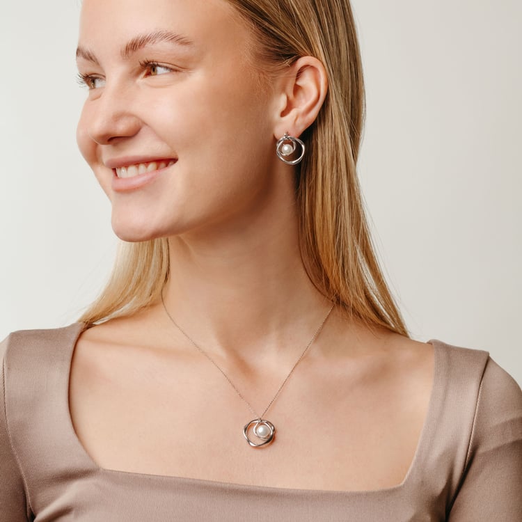 Perlové náušnice zo striebra Thalia 163925