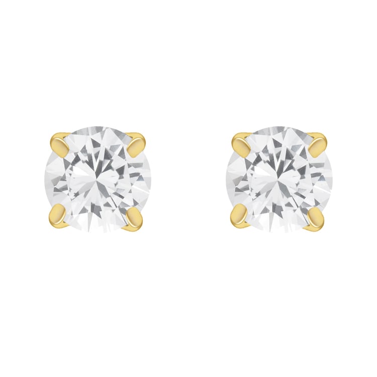 Zlaté náušnice s round topásy