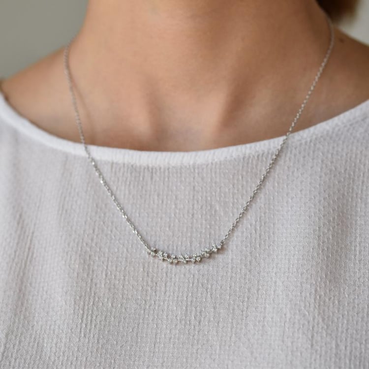 Strieborný náhrdelník s kubickými zirkónmi 18869