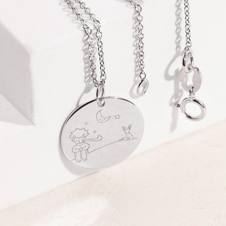 Zlatý prívesok Malý princ s líškou a gravírom 157476