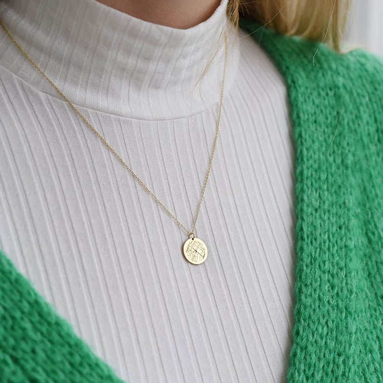 Zlatý disk s diamantom a mapou podľa vášho výberu 90472