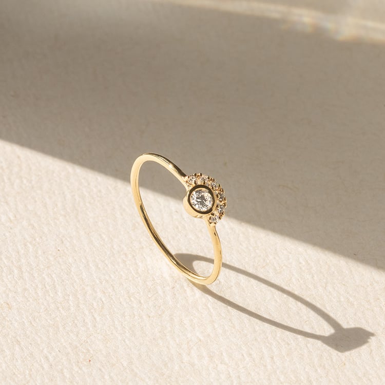 Half halo strieborný prsteň s lab-grown diamantmi Tiege 138856