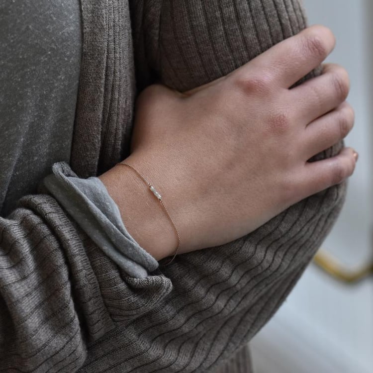 Zlatý náramok s diamantovými korálkami Edineta 37517