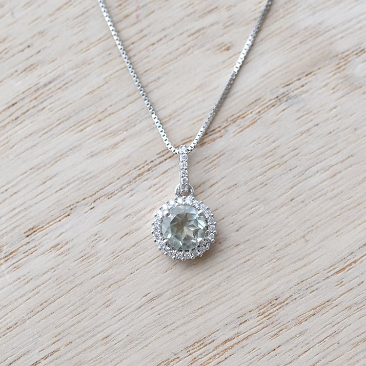 Strieborný halo náhrdelník 60359