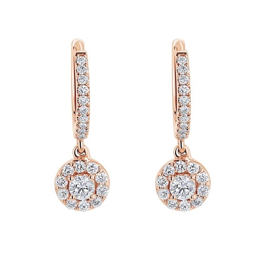 Zlaté kruhové náušnice s 0.13ct lab-grown diamantom Madhu