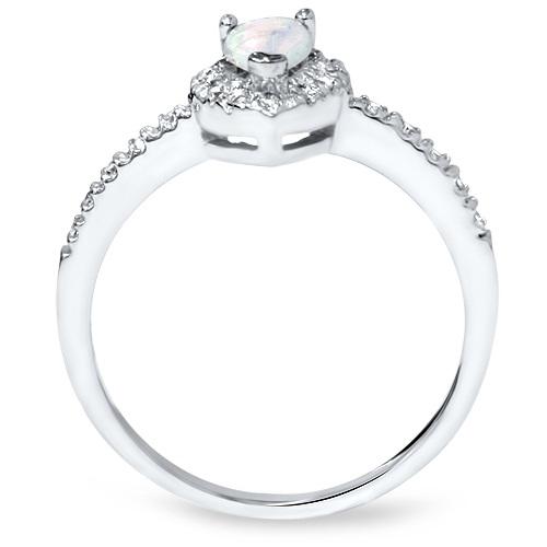 Opálový zlatý prsteň s diamantmi 55804