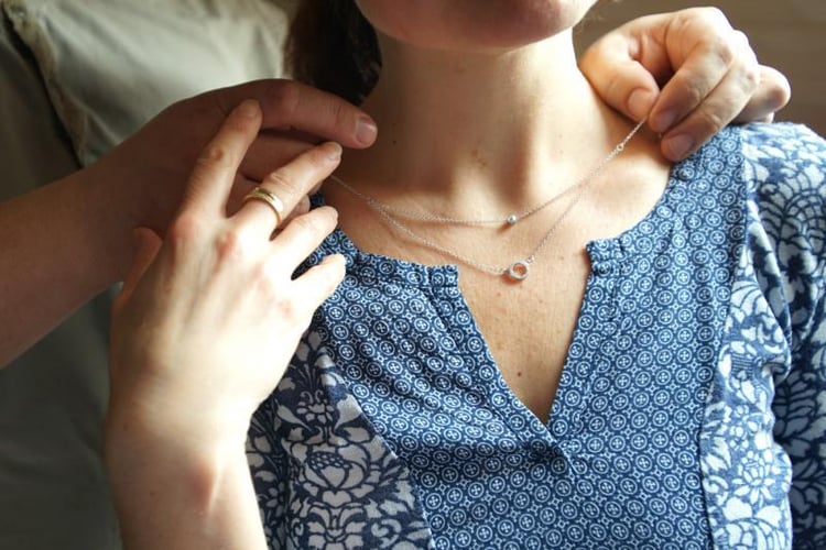 Dvojitý strieborný náhrdelník 9531