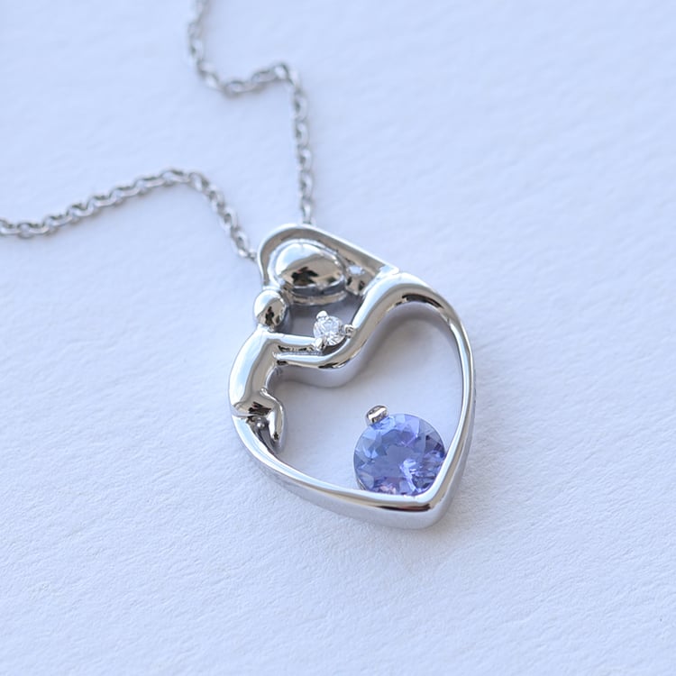 Zlatý prívesok s tanzanitom a diamantom 60988