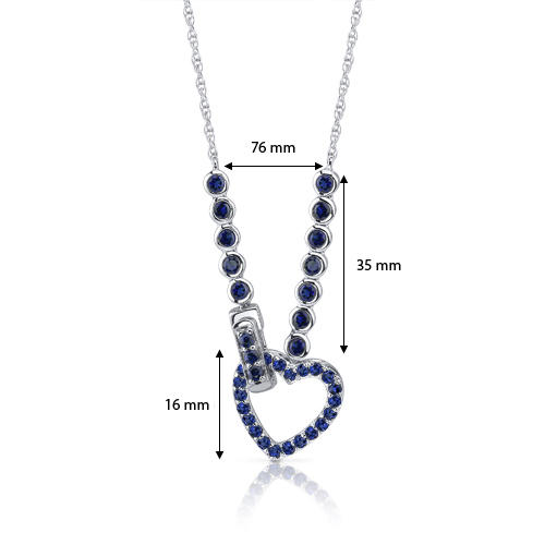 Srdiečkový náhrdelník so safírmi Aireal 5472