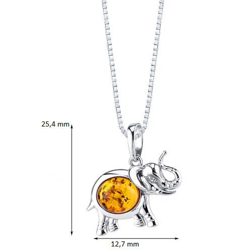 Prívesok v tvare slona s jantárom 12563