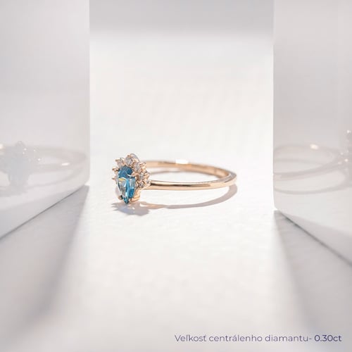 Zásnubný prsteň s certifikovaným fancy blue lab-grown diamantom Aiza