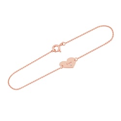 Zlatý srdcový náramok s gravírovaním a diamantom Nensi